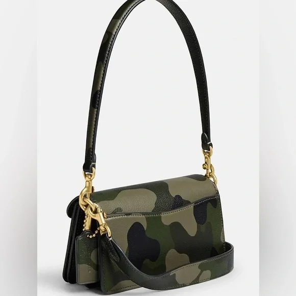 Coach Camouflage Shoulder Bag with Gold Accents never used - Picture 2 of 6
